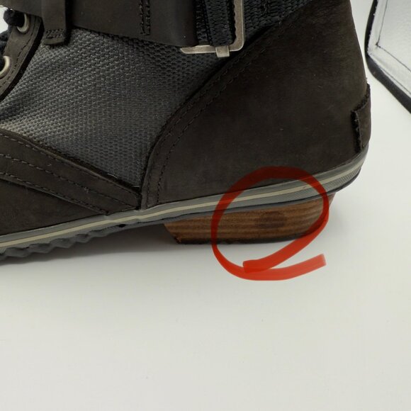 Sorel Slim Boot Lace Up Black Ankle Boots Heel Women Size 11 Winter Warm READ - Picture 6 of 14